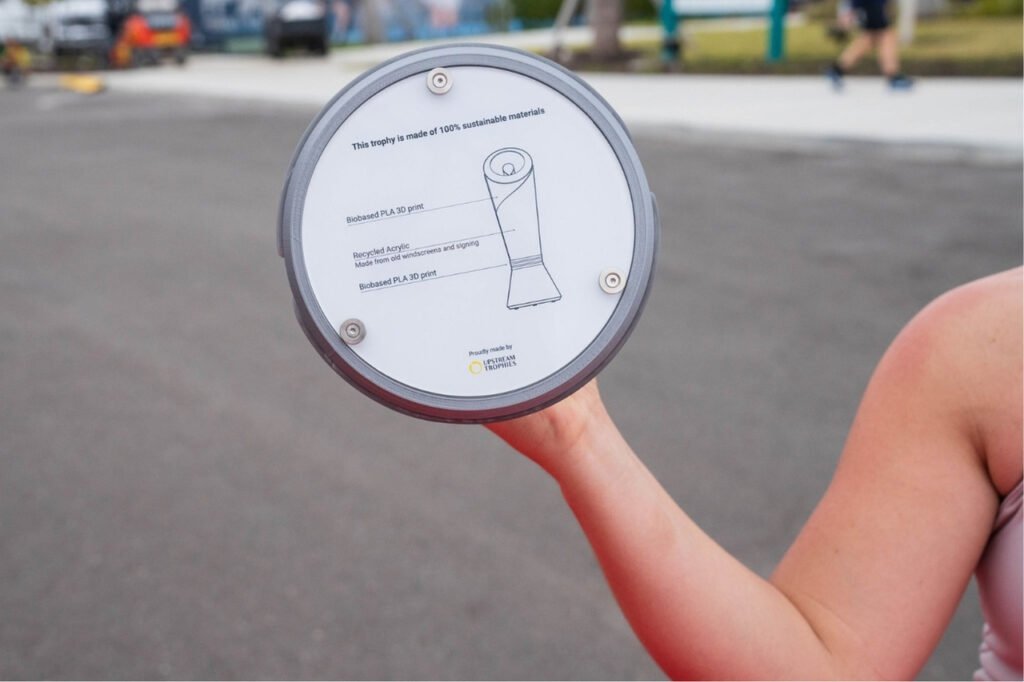 A sustainable pickleball trophy: the Veolia Atlanta Pickleball Championships 2025 6 Material passport pickleball trophy 1